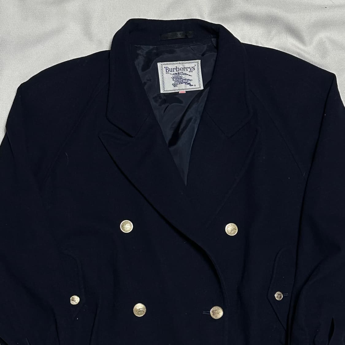 M 버버리 네이비 블루 울 더블 골드 버튼 자켓 상품이미지1
