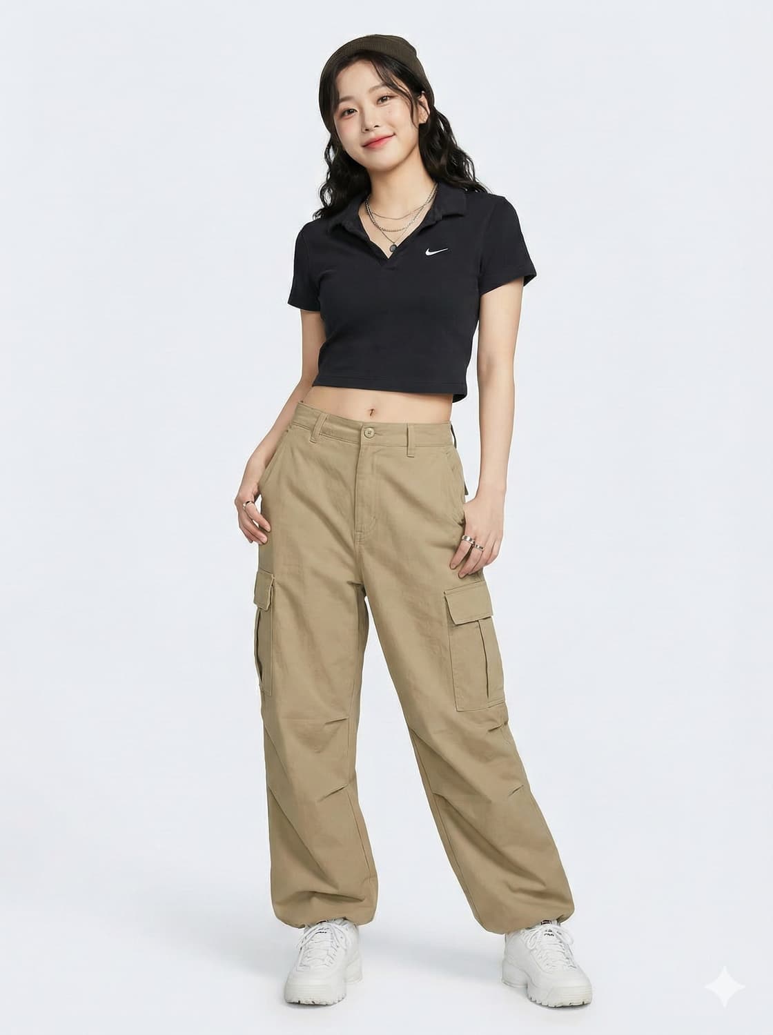 나이키 우먼스 에센셜 크롭 폴로 반팔 티셔츠 상품이미지1