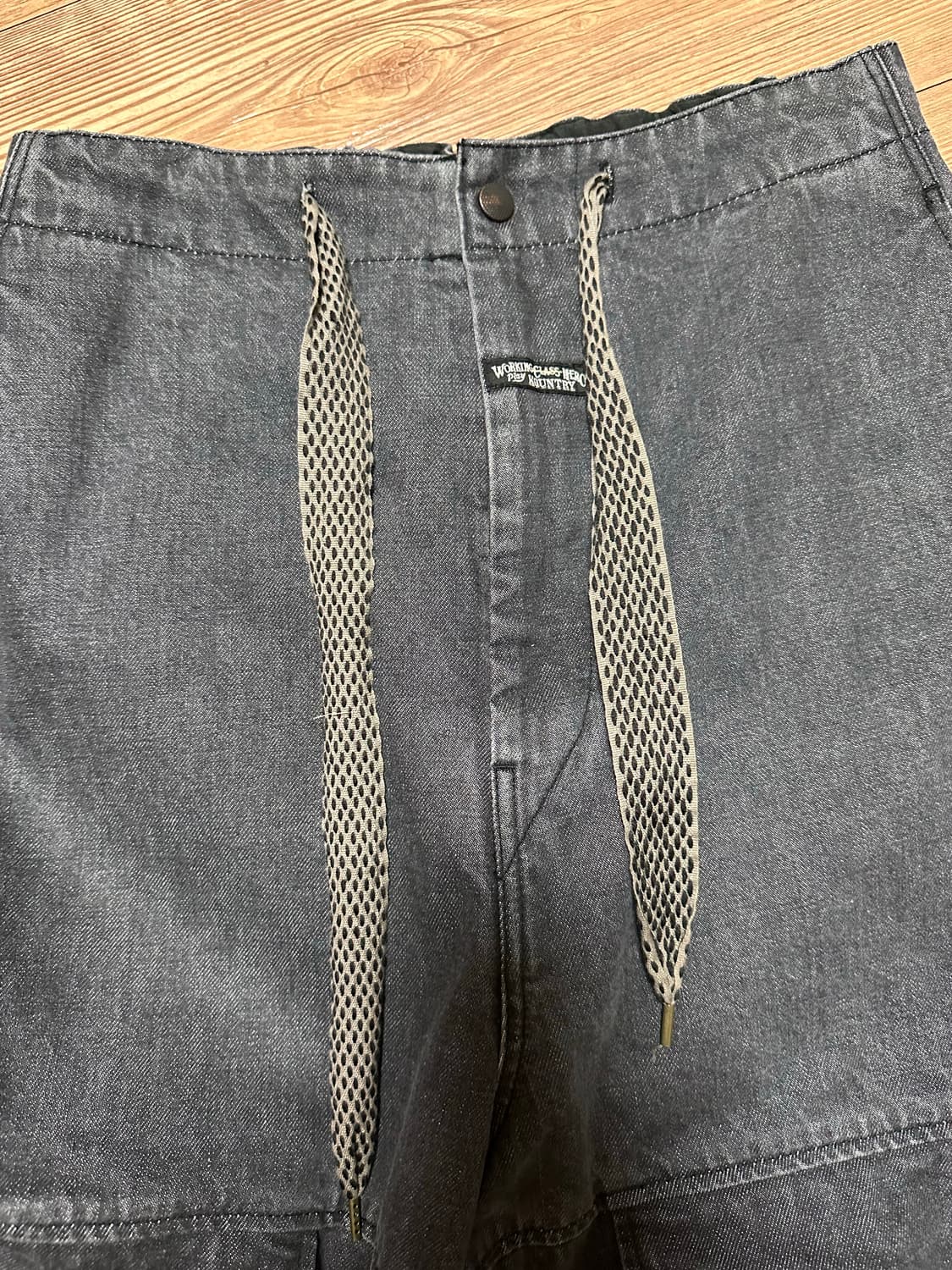 카피탈 14oz 데님 누벨 셔틀 팬츠 블랙 퍼플 상품이미지5