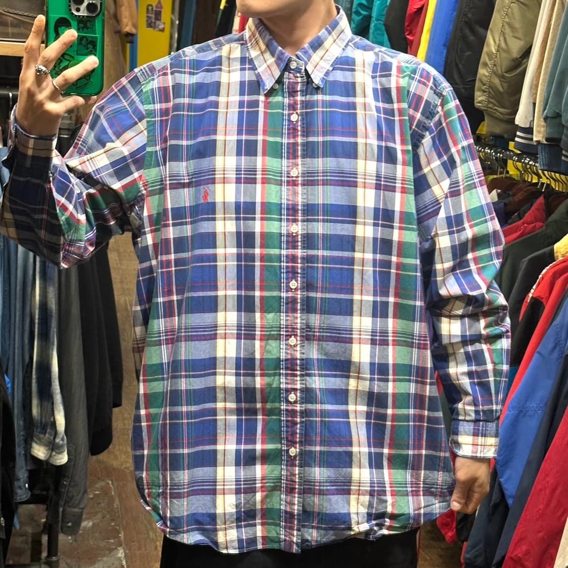 [HI] 폴로 랄프로렌 반팔셔츠 체크블루 상품이미지2