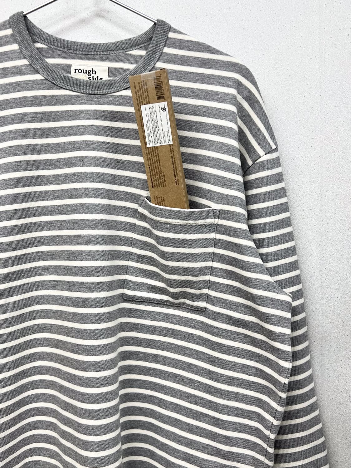(KR/3) 러프사이드 스트라이프 롱슬리브 그레이 상품이미지3