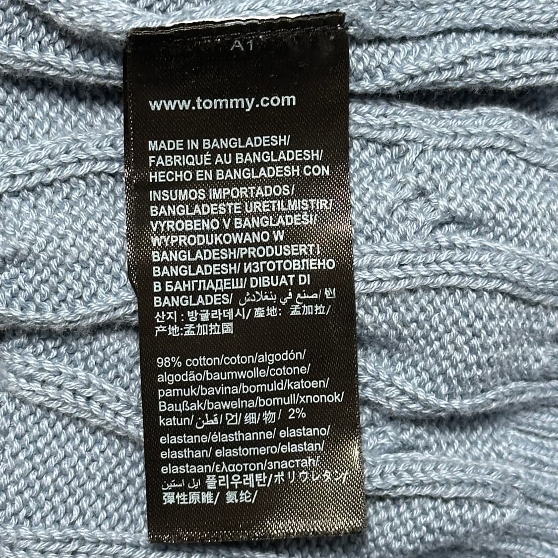 M 타미힐피거 스카이블루 케이블 니트 상품이미지5