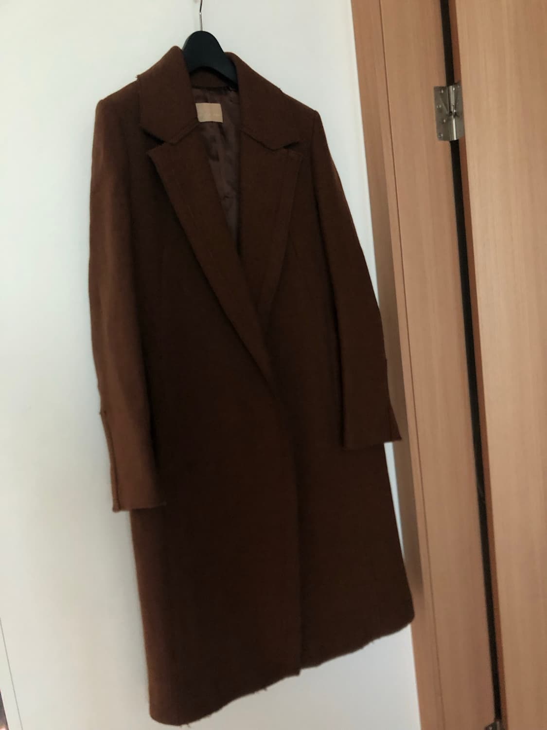 미샤 브라운 고급 울 캐시미어 롱 코트 울자켓 하객룩 출근룩 결혼식 상품이미지5