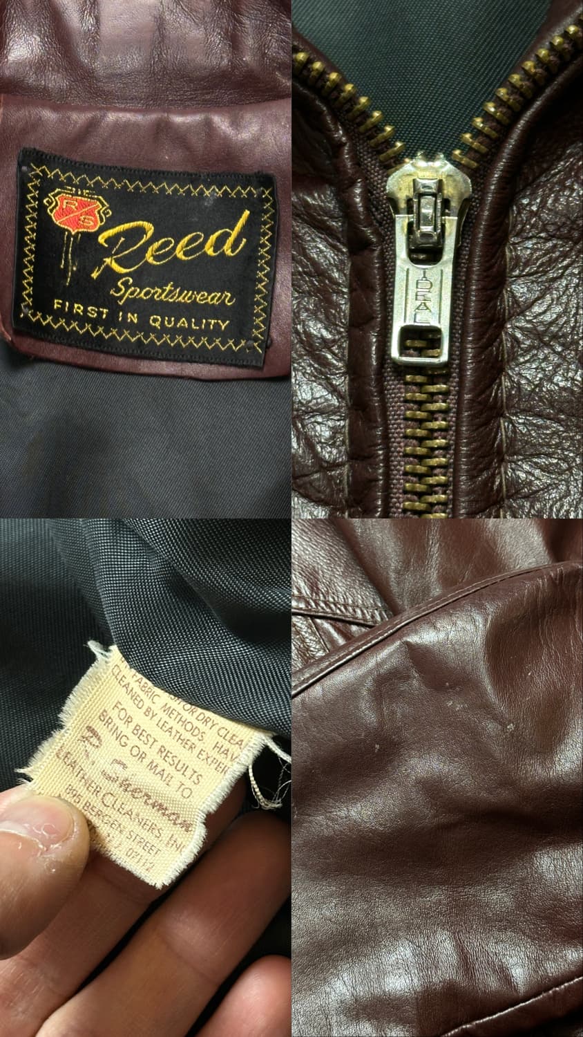 80's 빈티지 버건디 레더 자켓 파이트클럽 타일러 더든 상품이미지7