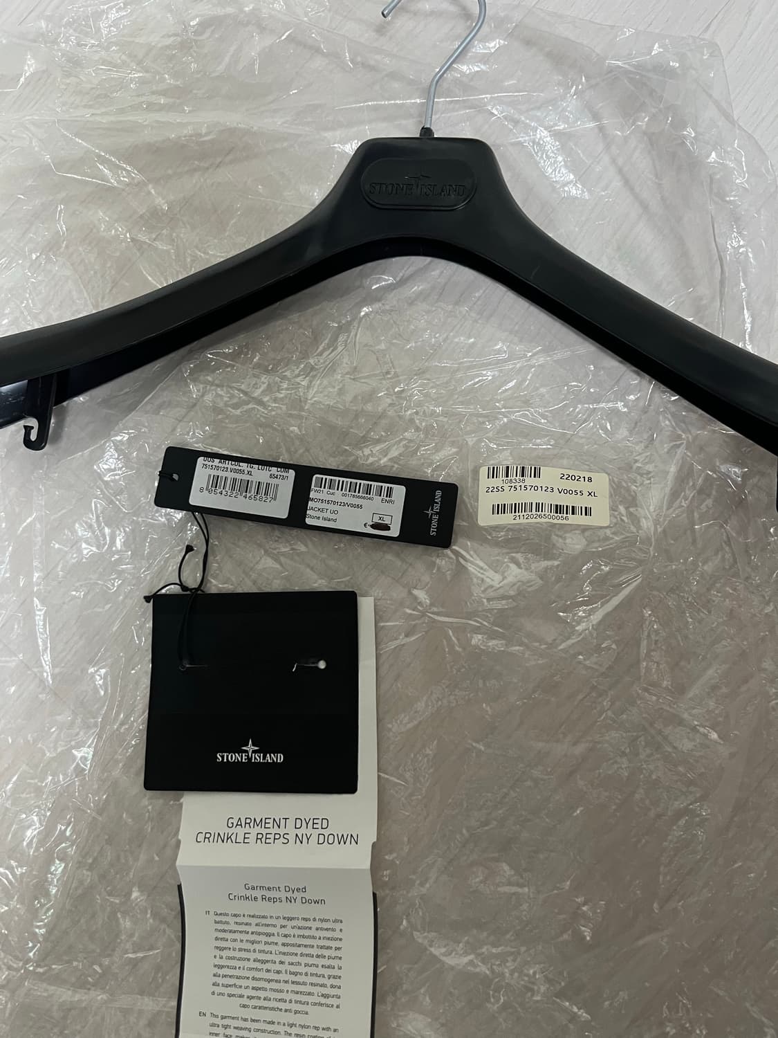 XL 스톤아일랜드 크링클랩스 롱패딩 카키 상품이미지4