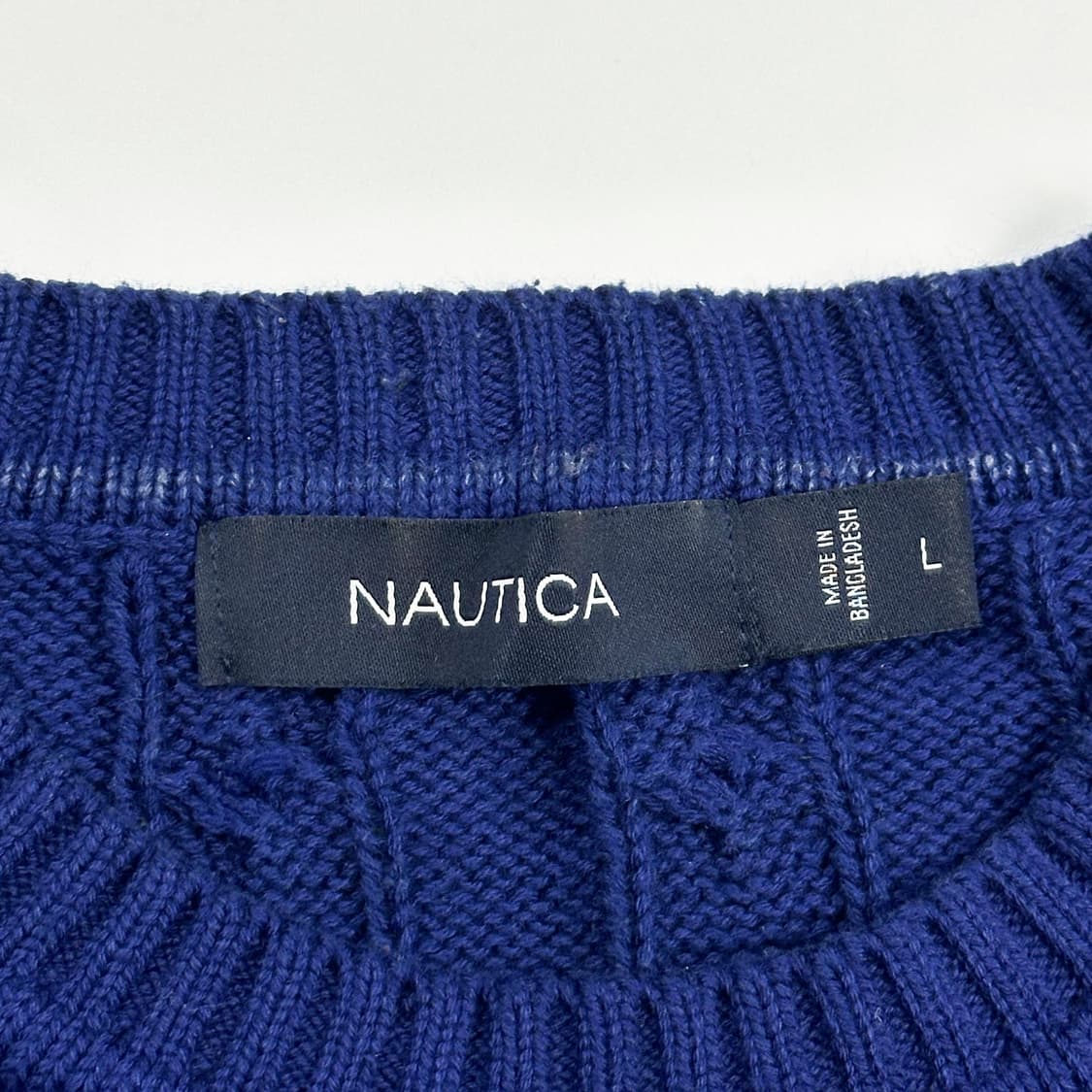 노티카 로고 코발트 블루 케이블 니트 (L 여성추천) 상품이미지5