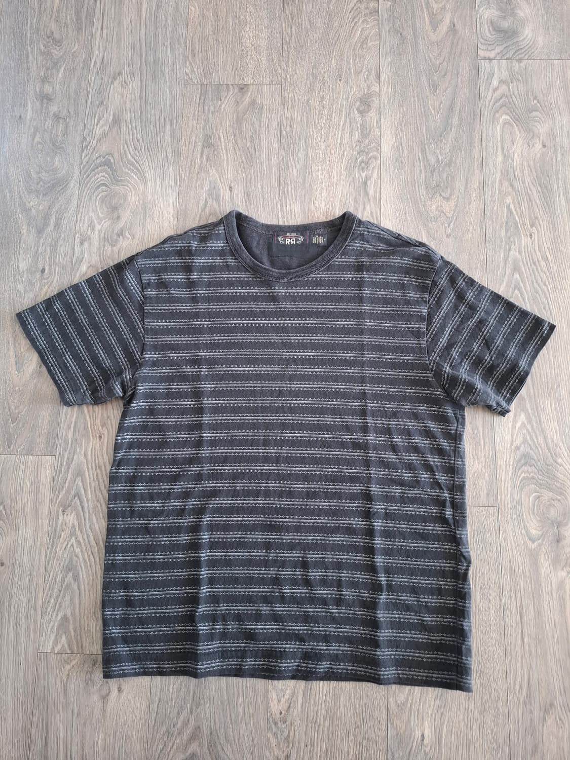 M 더블알엘  인디고 스트라이프 저지 반팔 티셔츠 블랙 상품이미지1