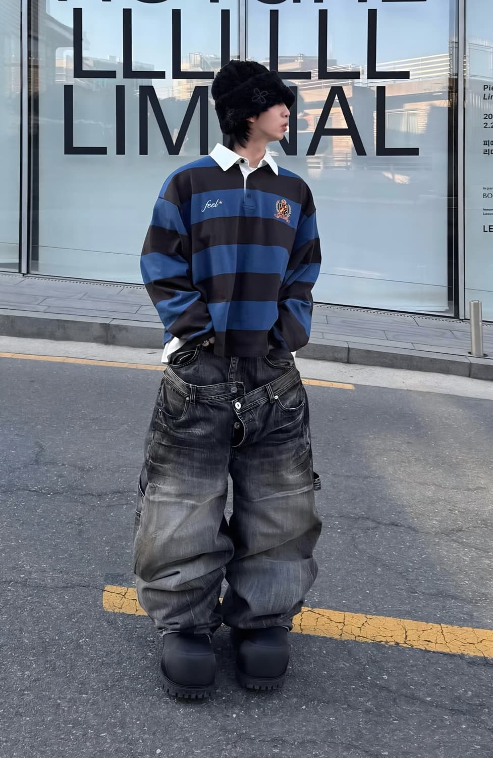 아이필럭키 빅 더블 카펜터 팬츠 데님 L 상품이미지2