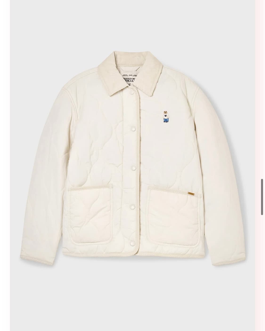 후아유 스티브 퀼팅 자켓 아이보리 경량패딩 간절기아우터 상품이미지2