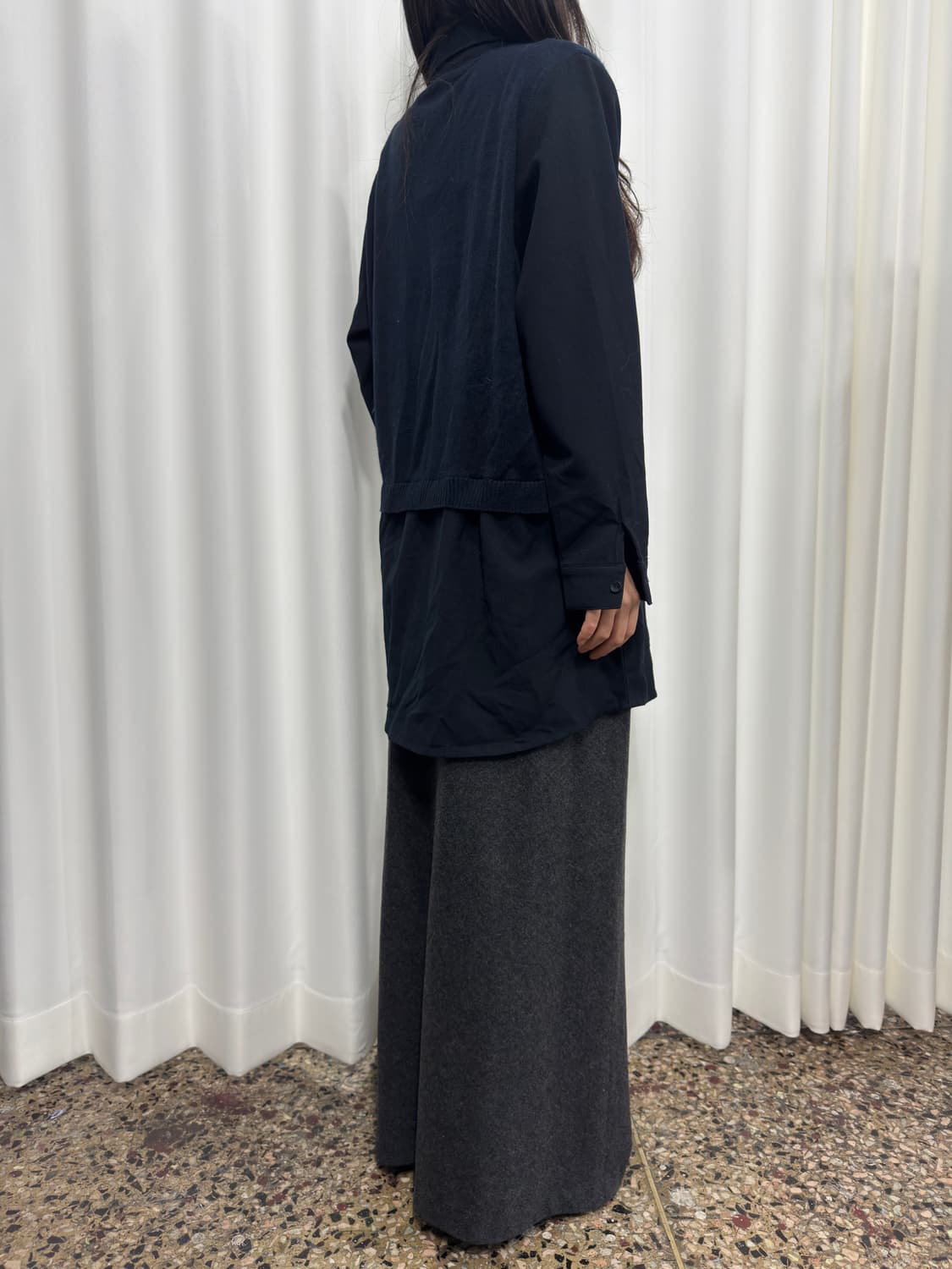 gray wool maxi skirt 상품이미지5