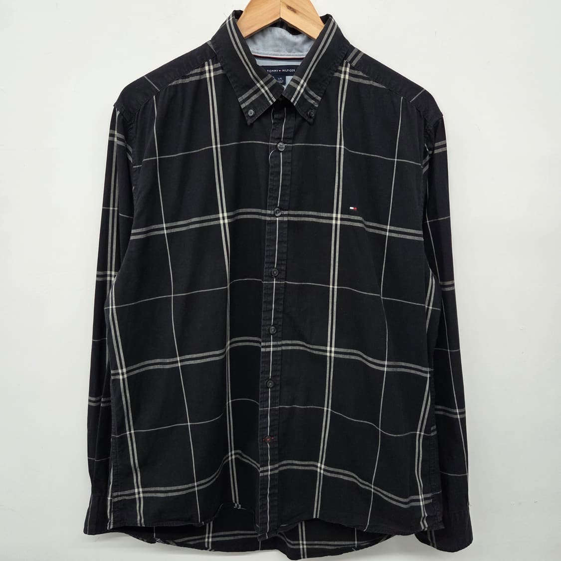 타미힐피거 블랙 체크 셔츠 남방 남L 상품이미지2