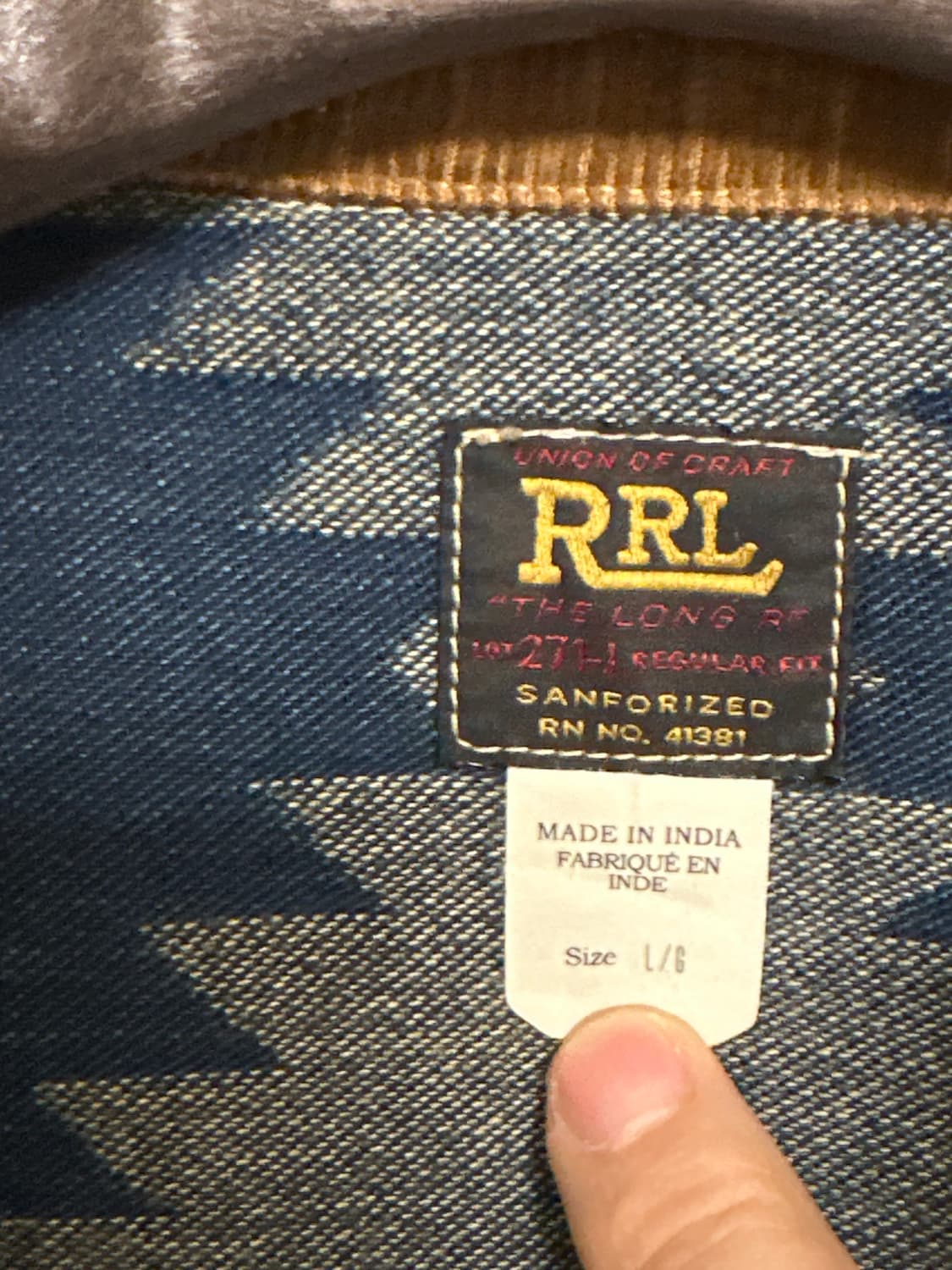 RRL 더블알엘 자카드 데님 자켓 상품이미지5