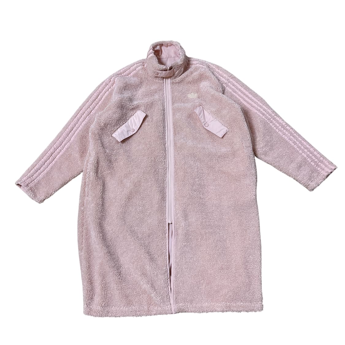 리버시블 아디다스 롱 쉐르파 플리스 코트 핑크 XL 상품이미지2