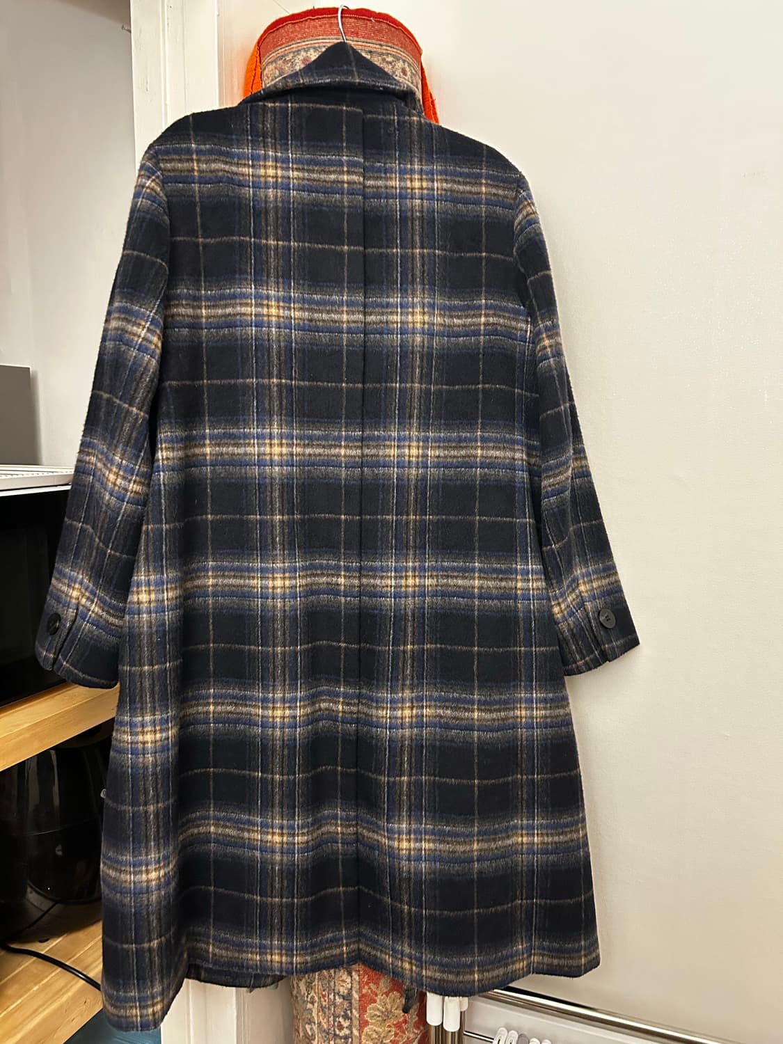 체크 롱 코트 상품이미지3