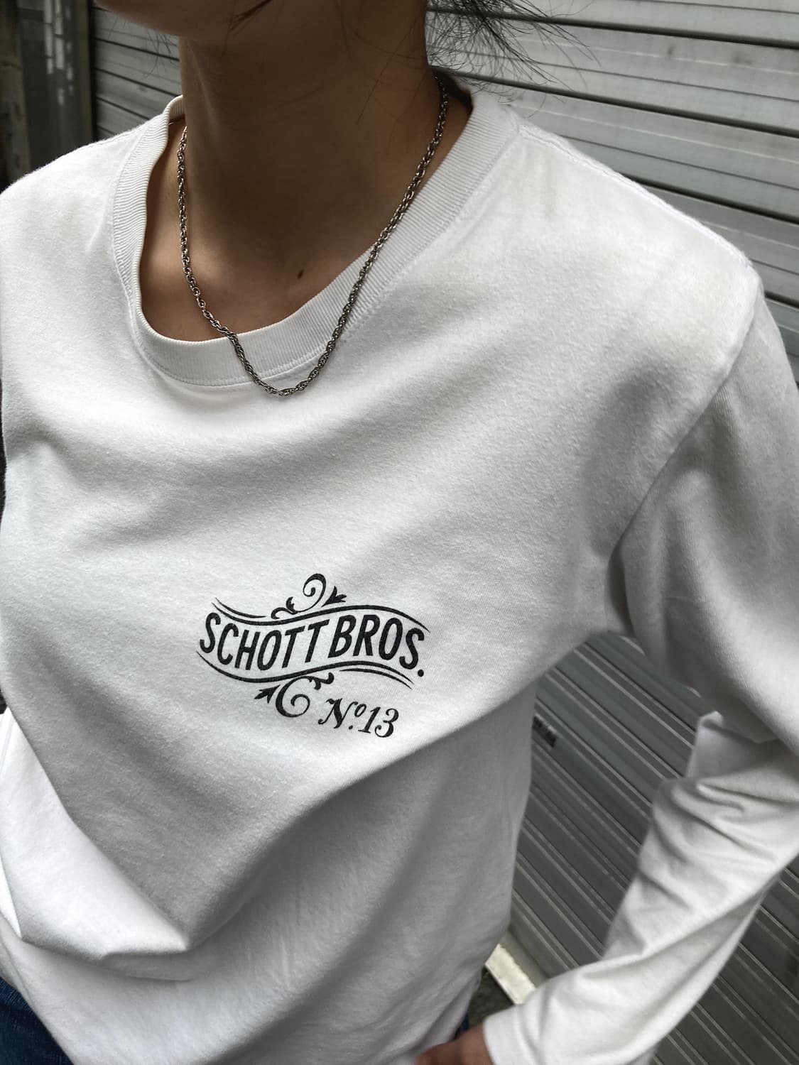 Schott Bros 빈티지 화이트 프린팅 슬리브 상품이미지2