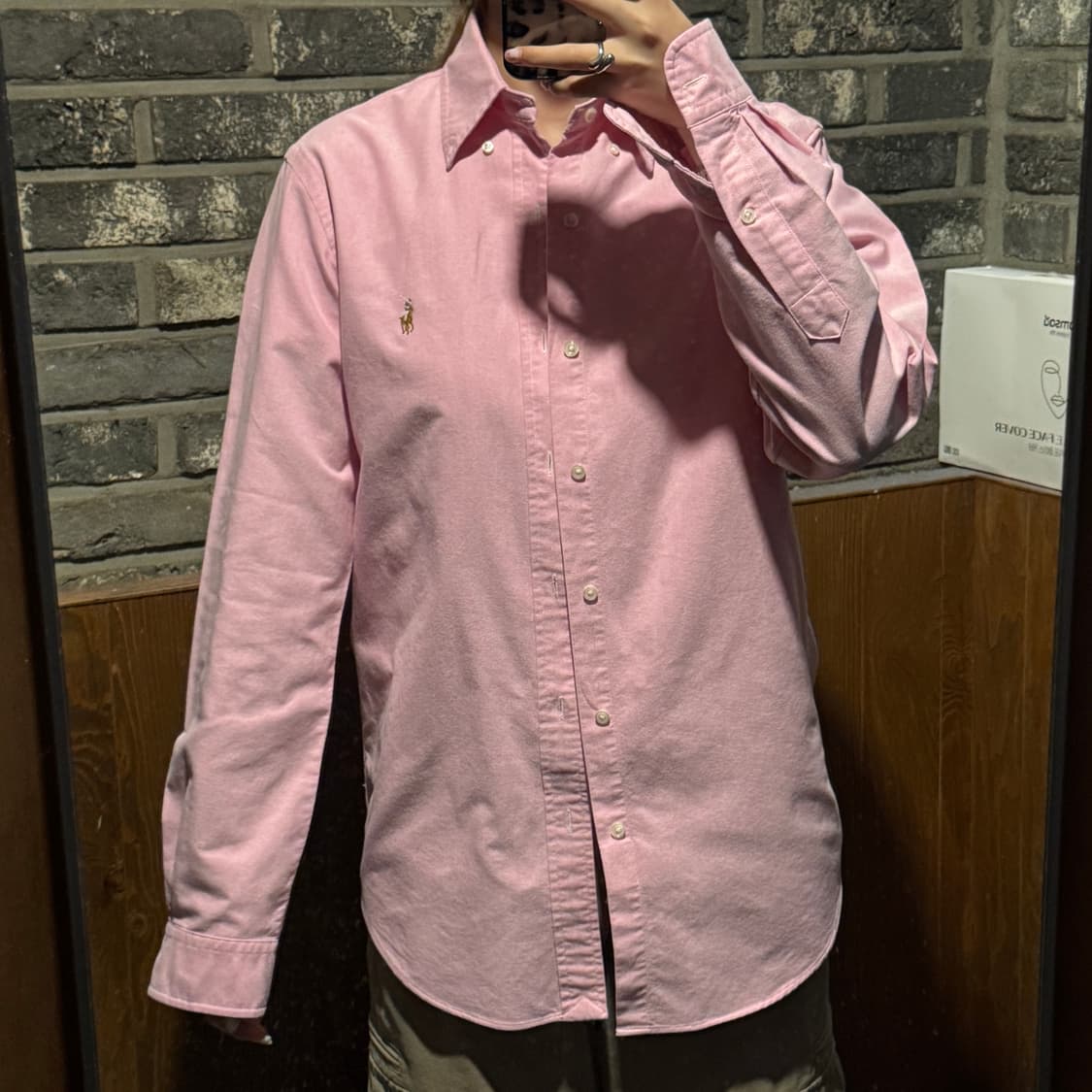 S) 폴로 랄프로렌 클래식 핑크 옥스포드 셔츠 상품이미지9