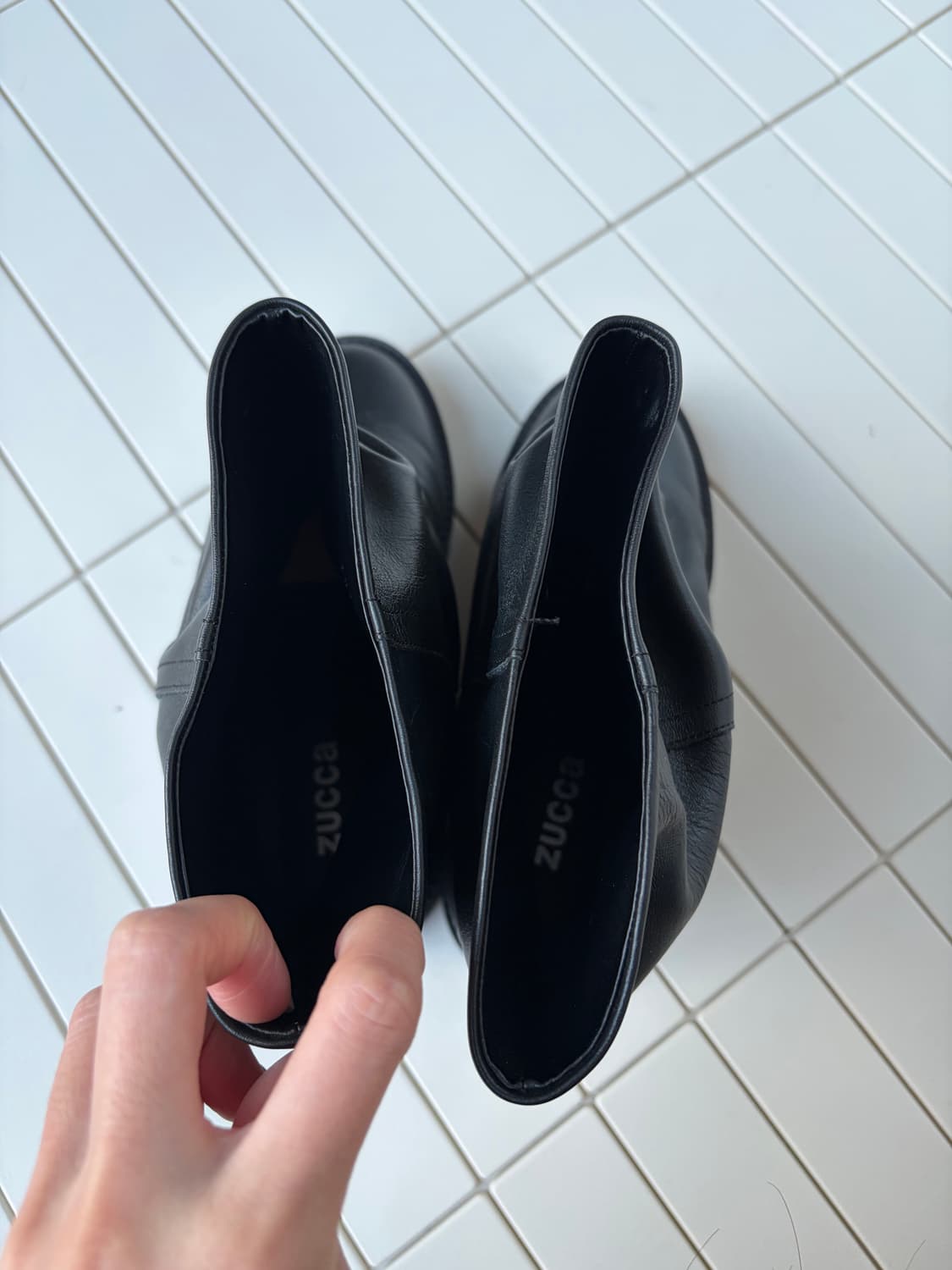 Zucca black leather slouch boots 상품이미지5