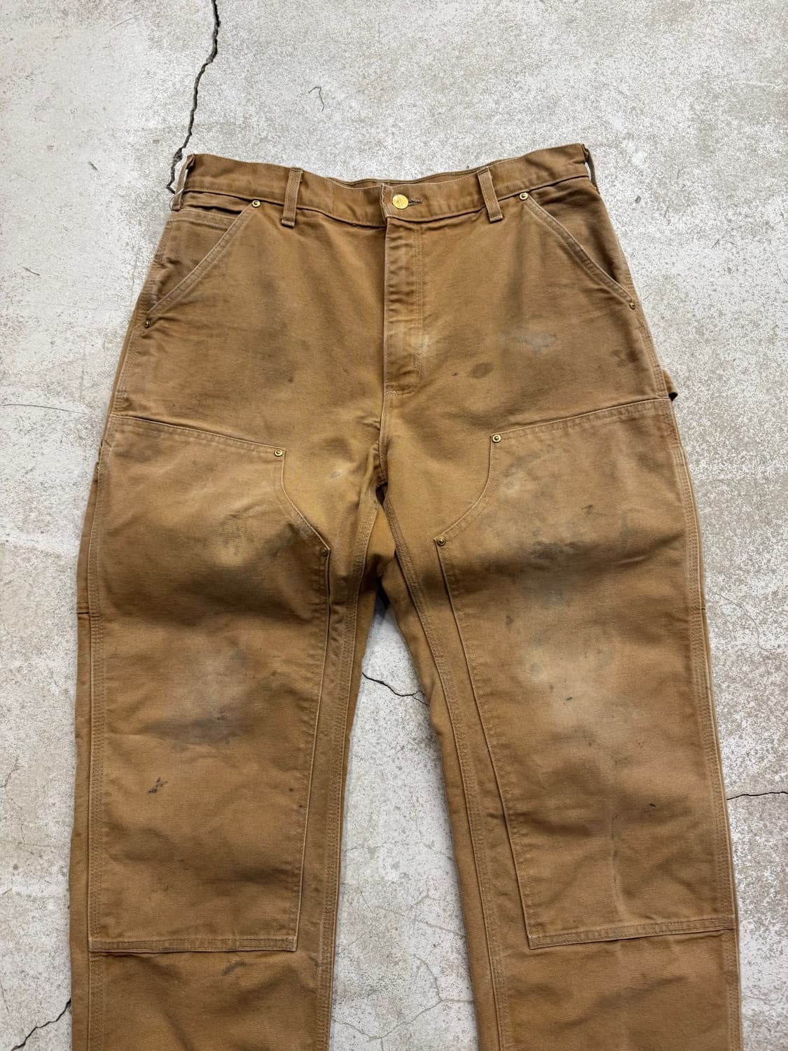 칼하트 B01 BRN 더블니 워크팬츠 USA 상품이미지2