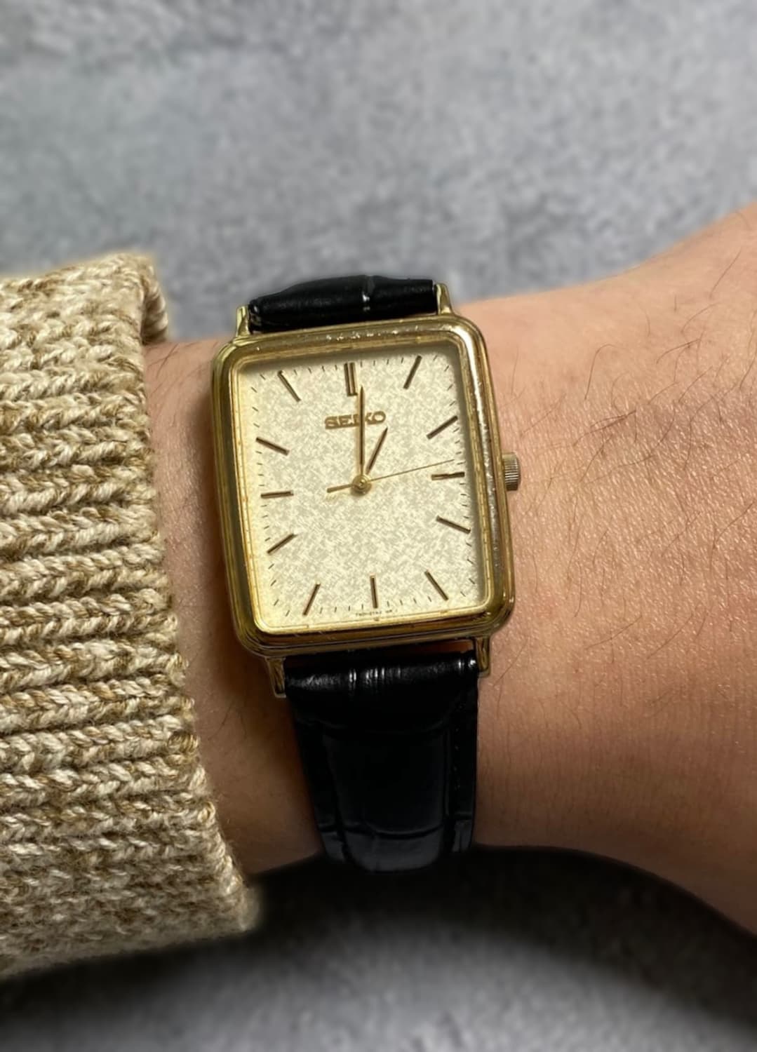 세이코 Seiko 샴페인 골드 다이얼 스퀘어 쿼츠 상품이미지5