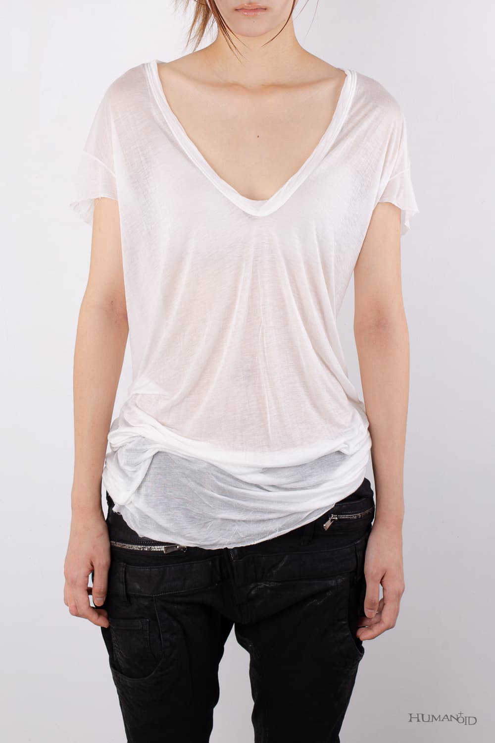 RICK OWENS V-NECK T-SHIRT 상품이미지1
