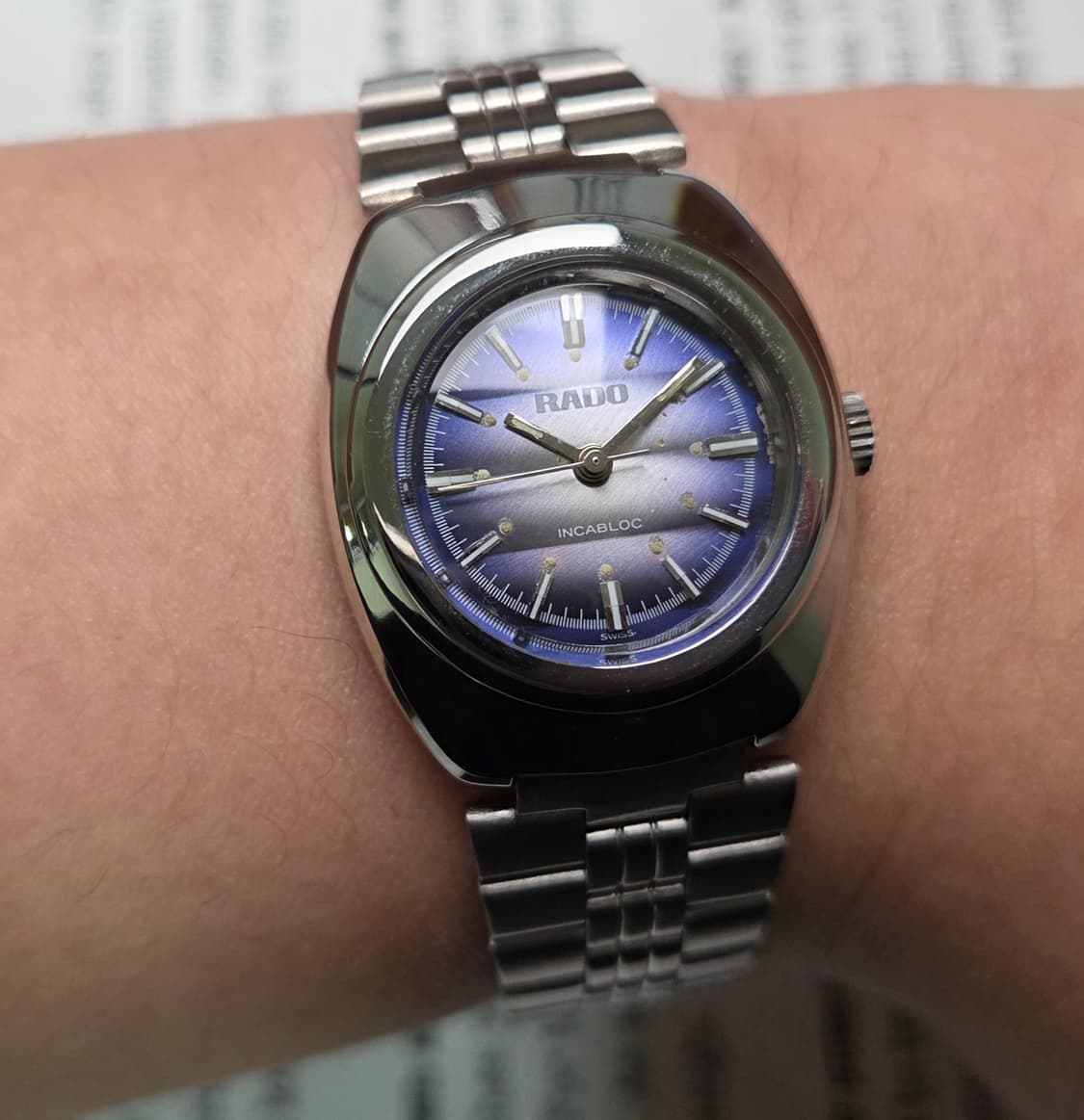 레어] 빈티지 라도 블루퍼플 입체판 잉카블록 수동 메커니컬 여성용
 상품이미지10