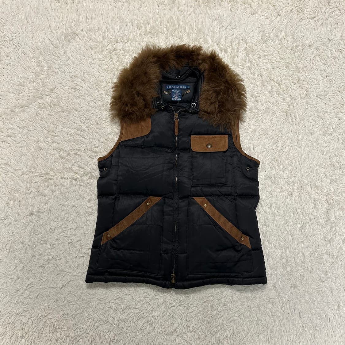 Polo Fur Collar Quilted Vest 상품이미지4