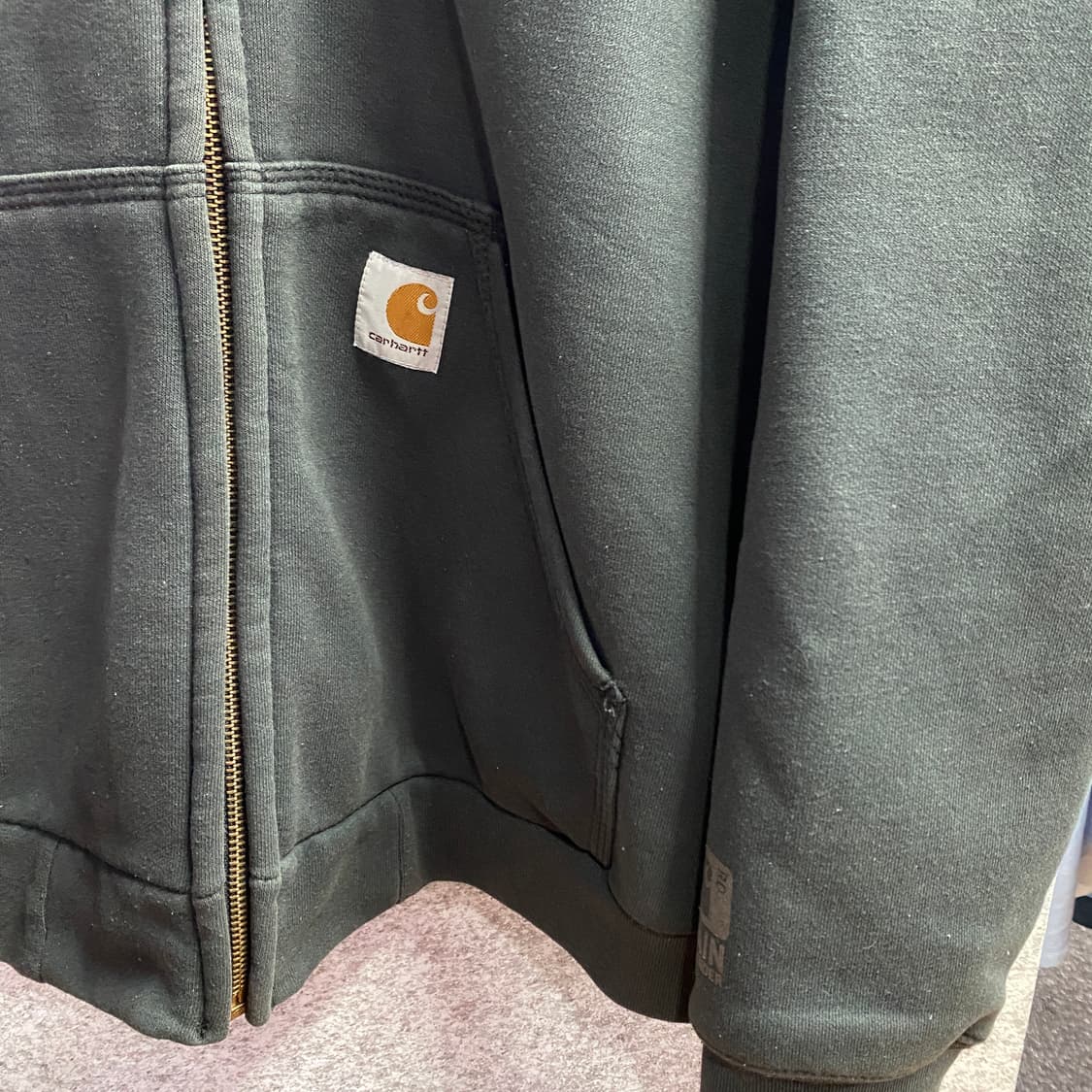 칼하트 써멀 블랙 박시 후드 집업 B3494 상품이미지3