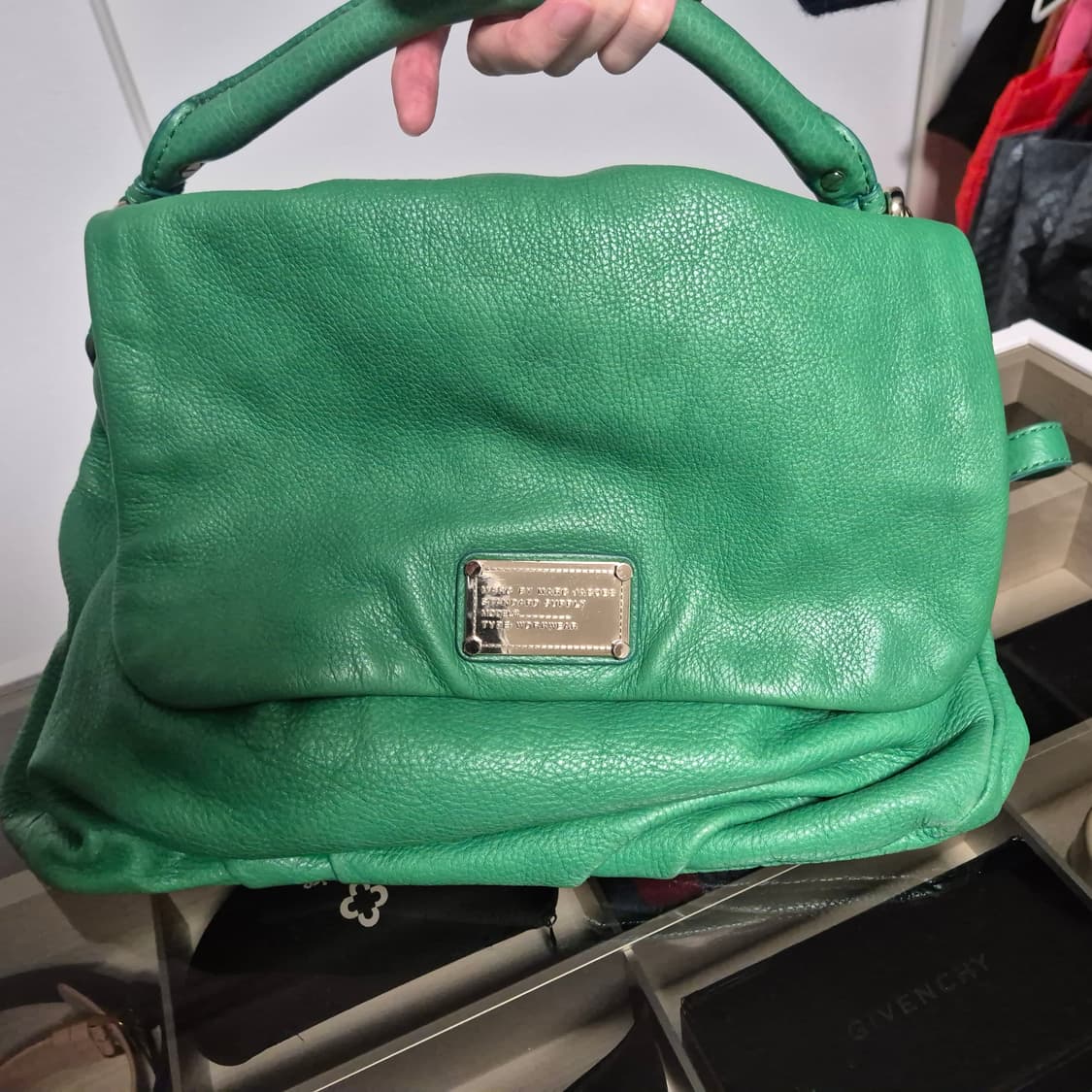 [정품] 마크바이마크제이콥스 클래식 큐 베이비 에이든 토트&숄더백 (그린 상품이미지1