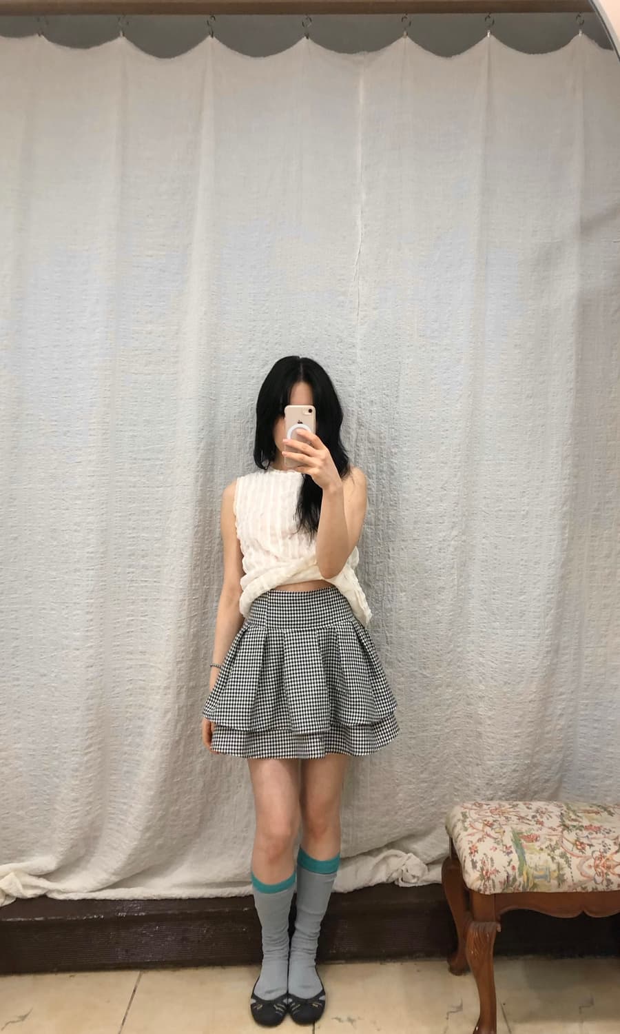 Houndstooth flare mini skirt 상품이미지2