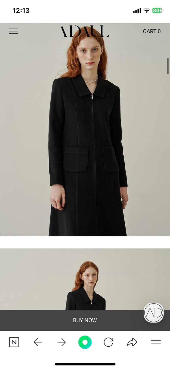 어다울) Zip up simple long dress - black-S 상품이미지6