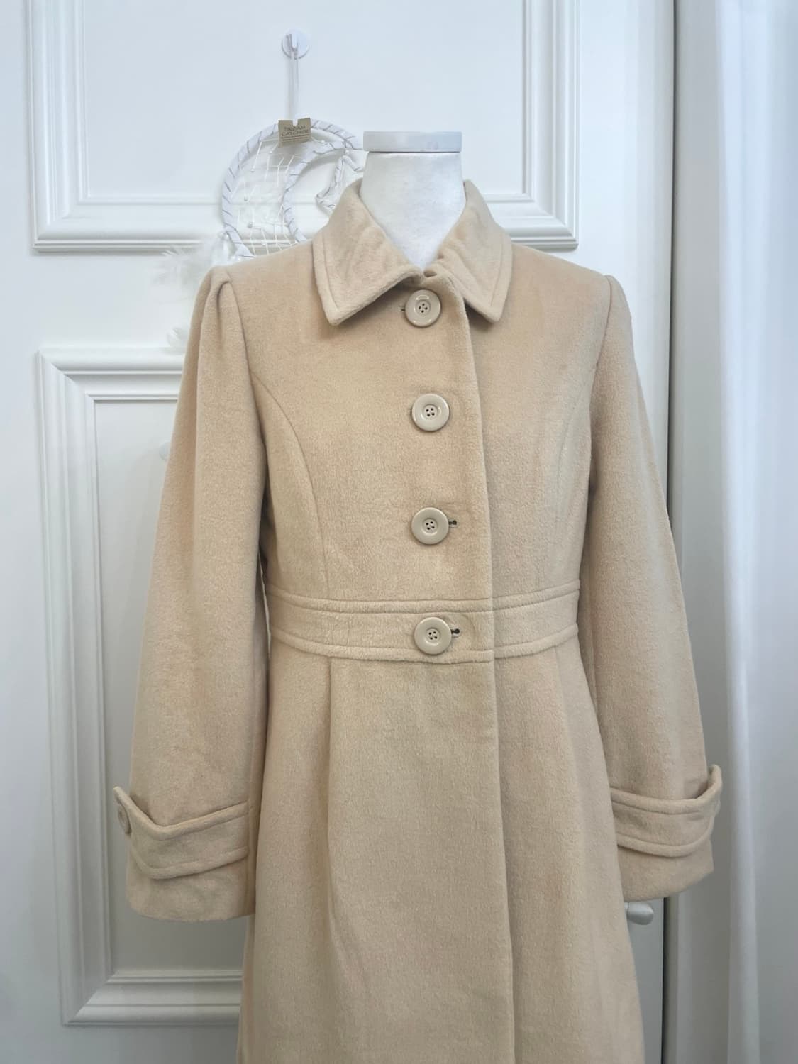beige puff pleats lovely mori coat 상품이미지5