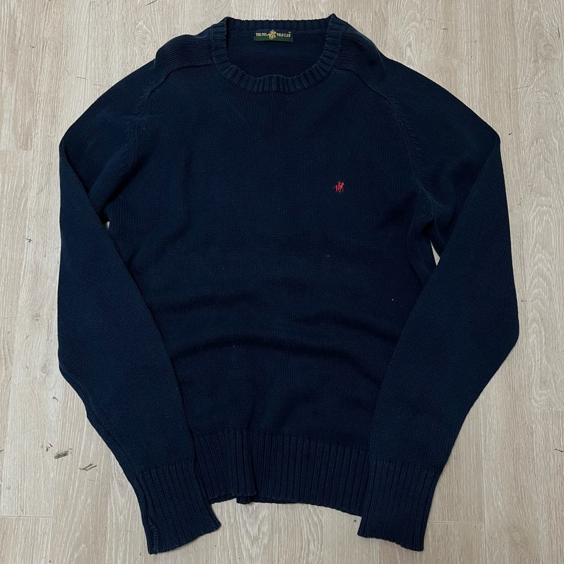더 폭스 폴로 클럽 로고 자수 라운드넥 니트 [네이비] L/100 상품이미지1