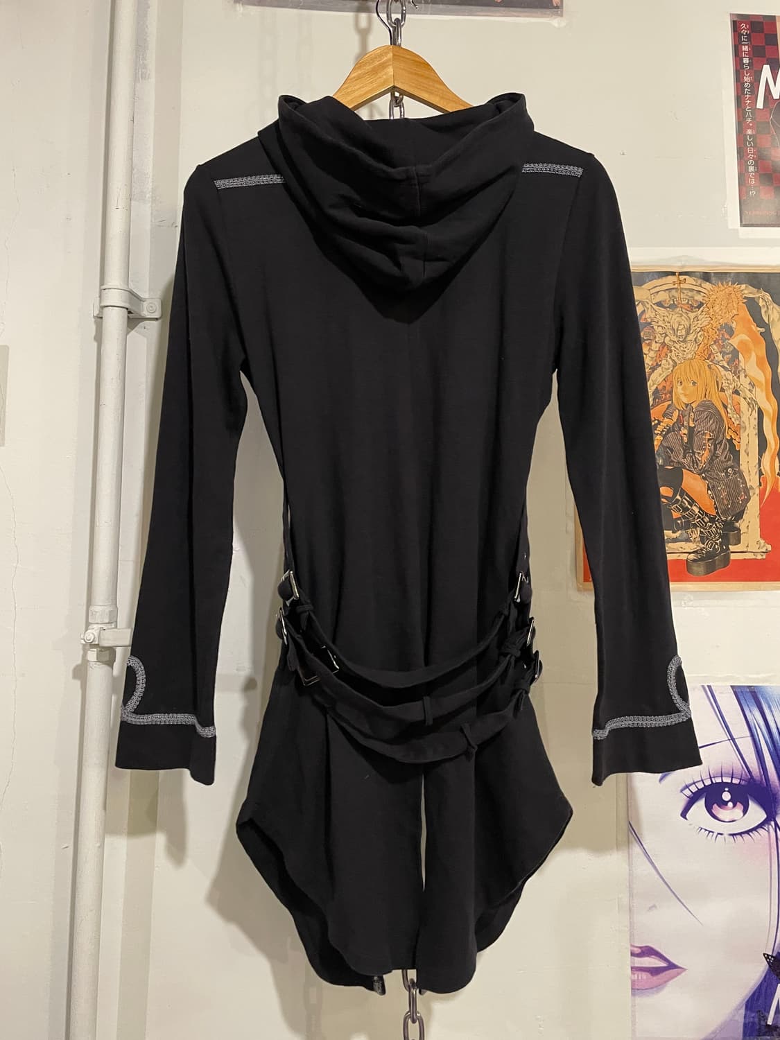 putumayo 푸투마요 플라워 프린팅 스티치 버클 블랙 후드집업 펑크 상품이미지4