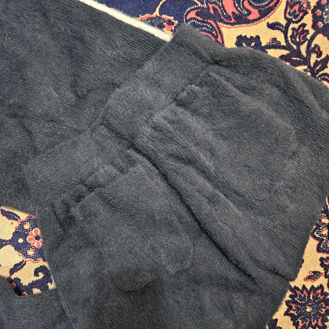 에고이스트 25ss 라인배색 니트 와이드 밴딩 팬츠 상품이미지6