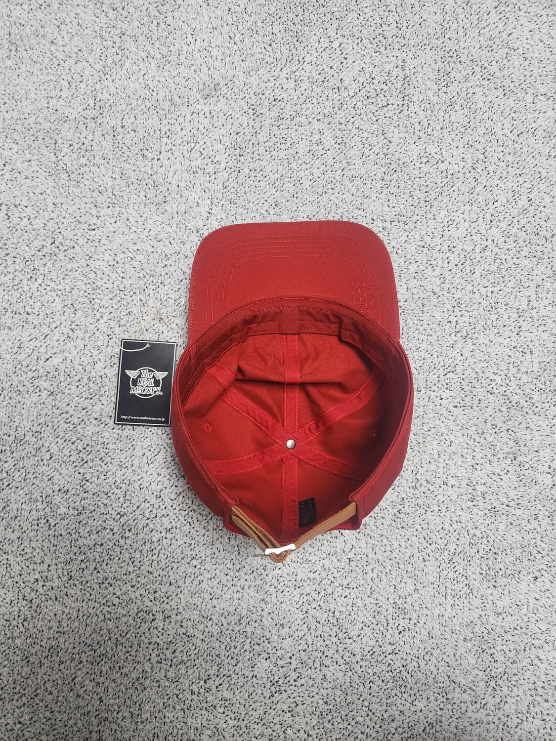 리얼맥코이 윙로고 레드 캡 볼캡 모자 상품이미지3