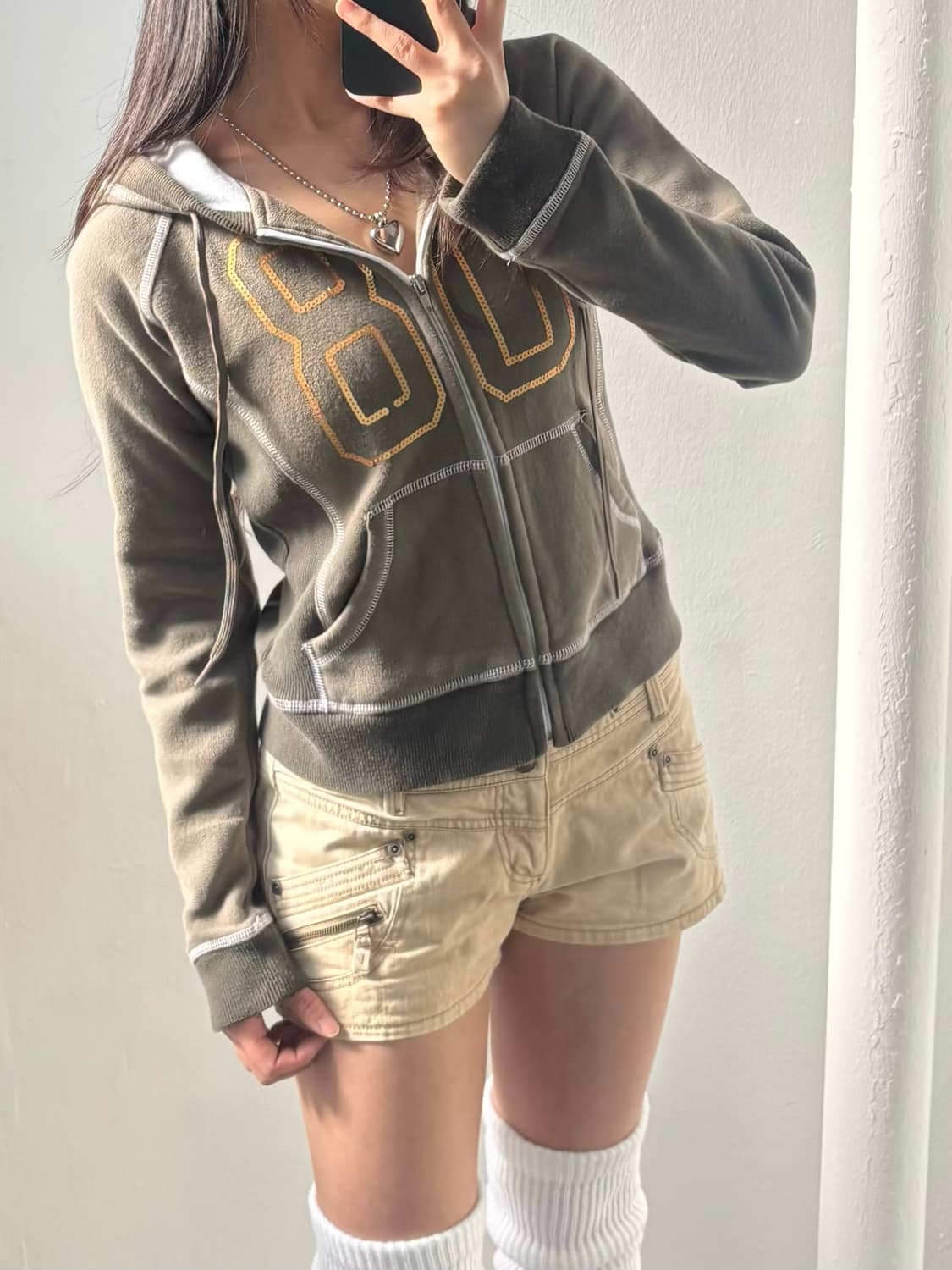 Vintage Khaki Hood Zip-Up 상품이미지3