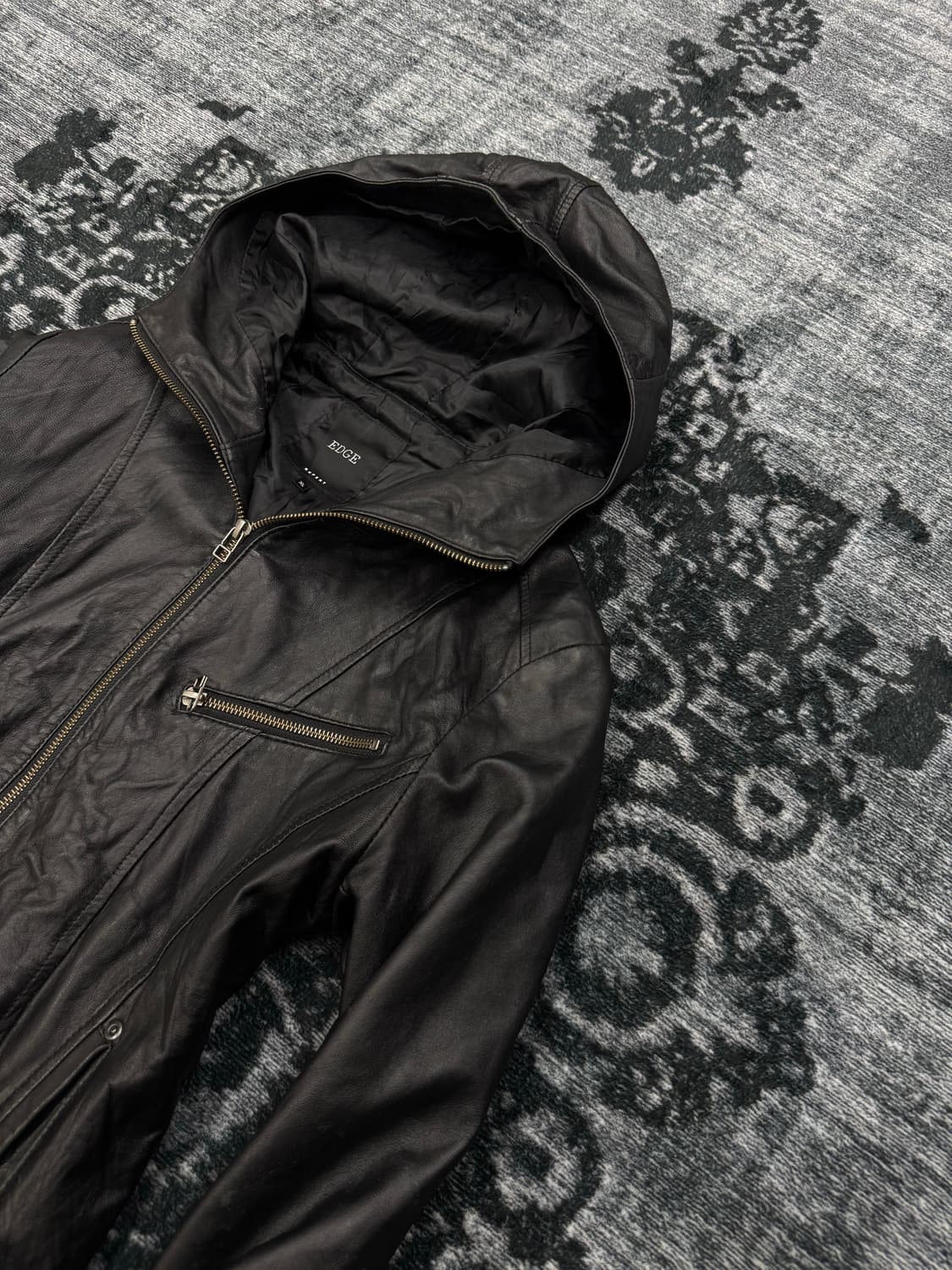 Edge rupert leather hood jacket 상품이미지3