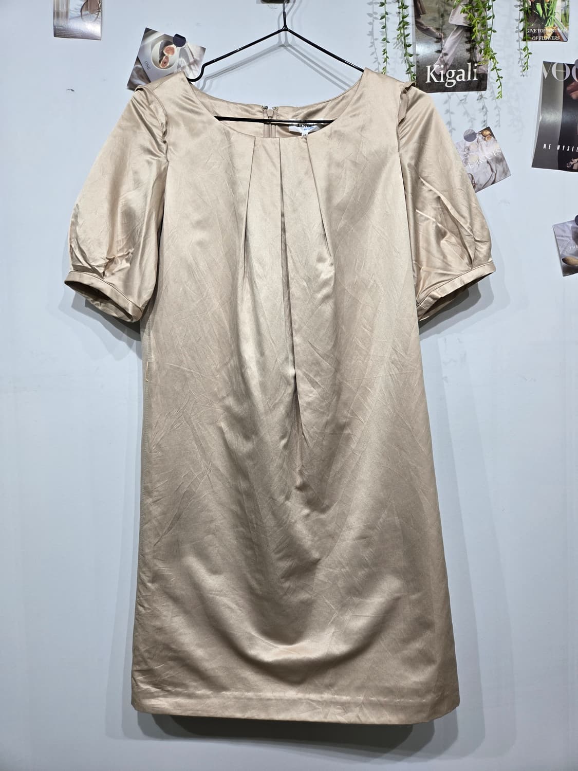 랑방 골드 베이지 새틴 벨트 원피스 상품이미지3