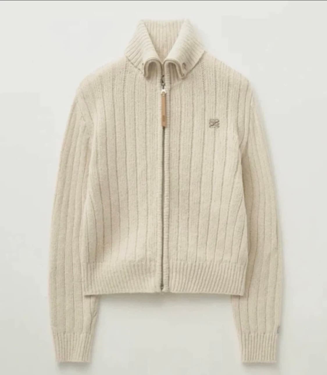 세터 파로 부클 니트집업 크림색 상품이미지1