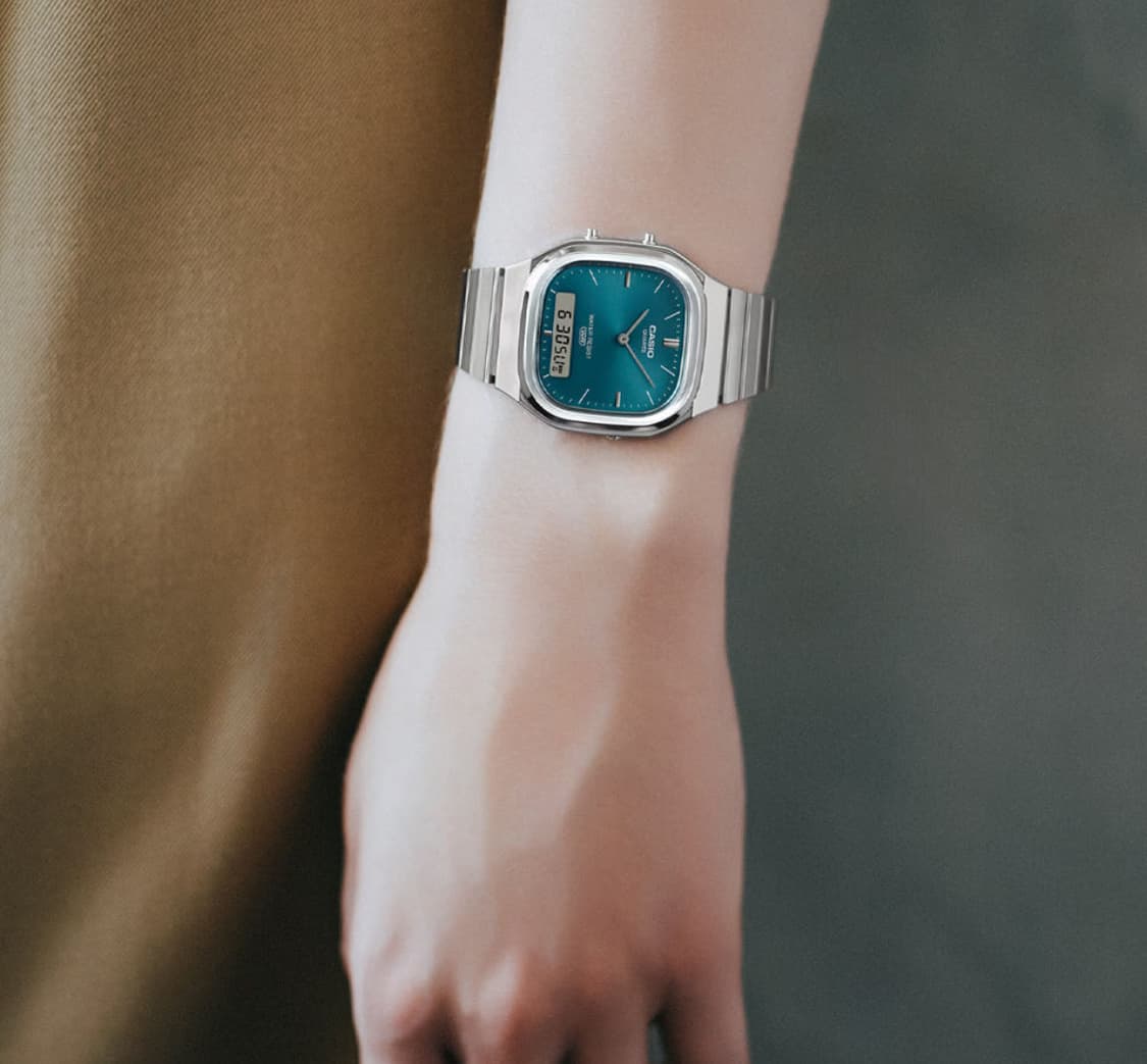 카시오 메탈 스퀘어 블루 시계 새상품 :) 상품이미지4