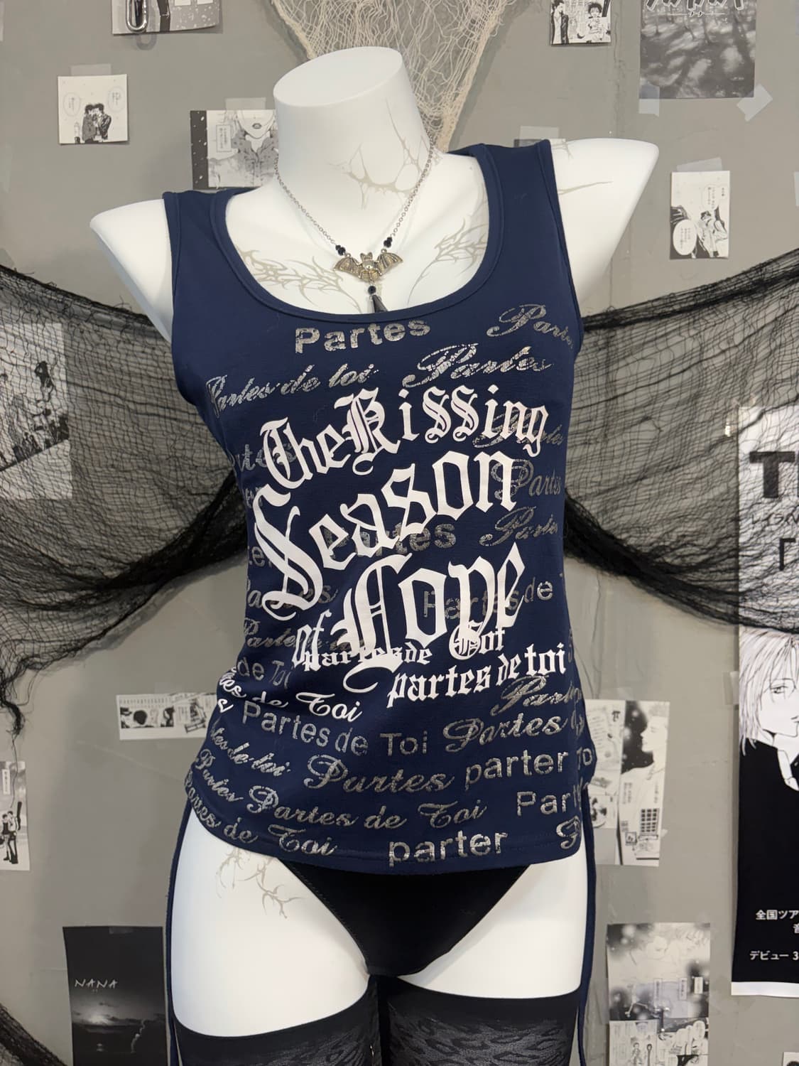 Y2K lettering Glitter sleeveless 상품이미지10