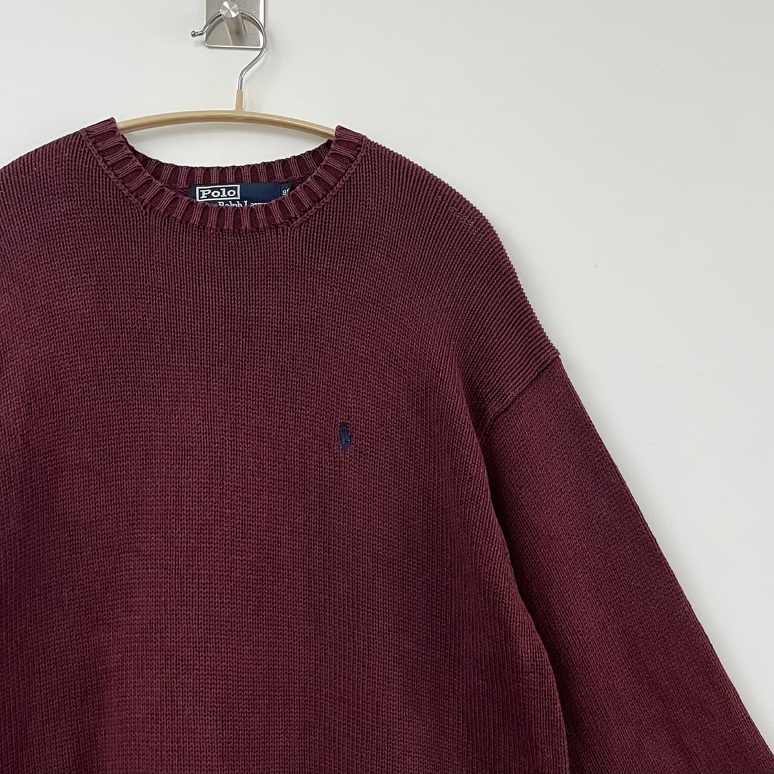 폴로 랄프로렌 네이비 포니 버건디 코튼 니트 상품이미지4