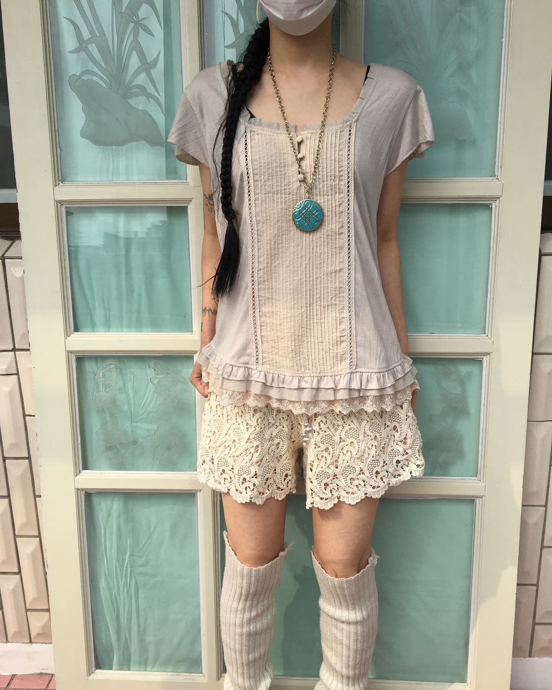 Lace point layered t shirt 상품이미지6