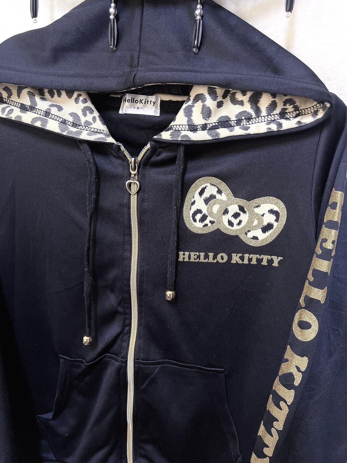 고전 헬로키티 레오파드 호피 오네갸루 펑크 후드집업  y2k 저지 핀터 상품이미지7
