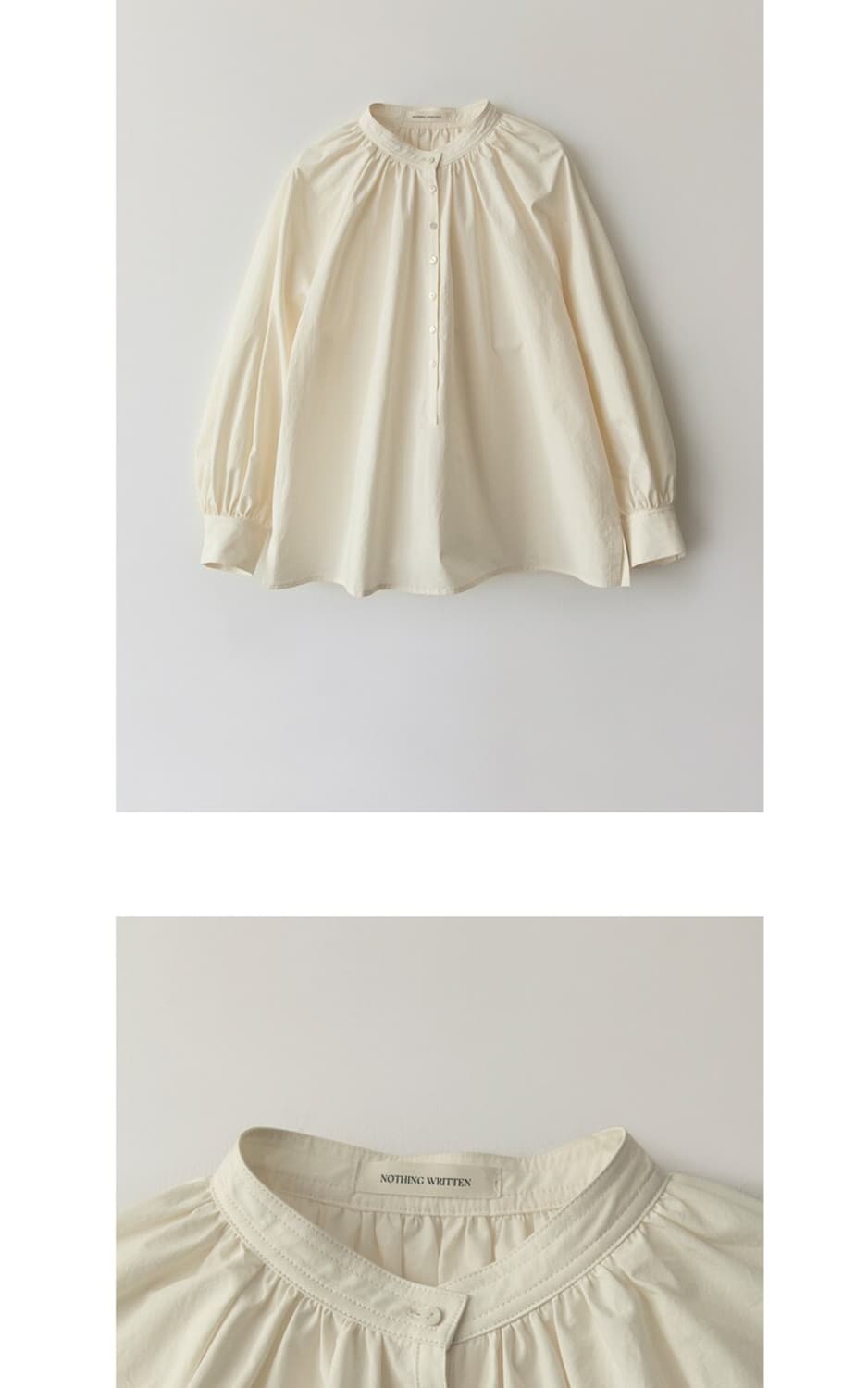 낫띵리튼 셔츠 Kate shirring shirt (Ivory) 상품이미지2
