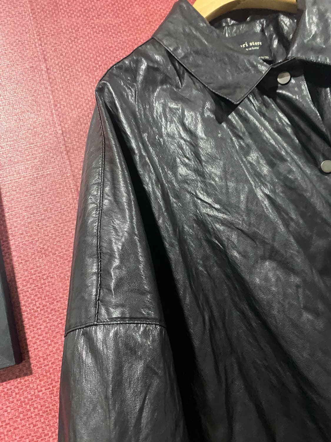 모리 스토어 블랙 레더 셔츠 자켓 상품이미지4