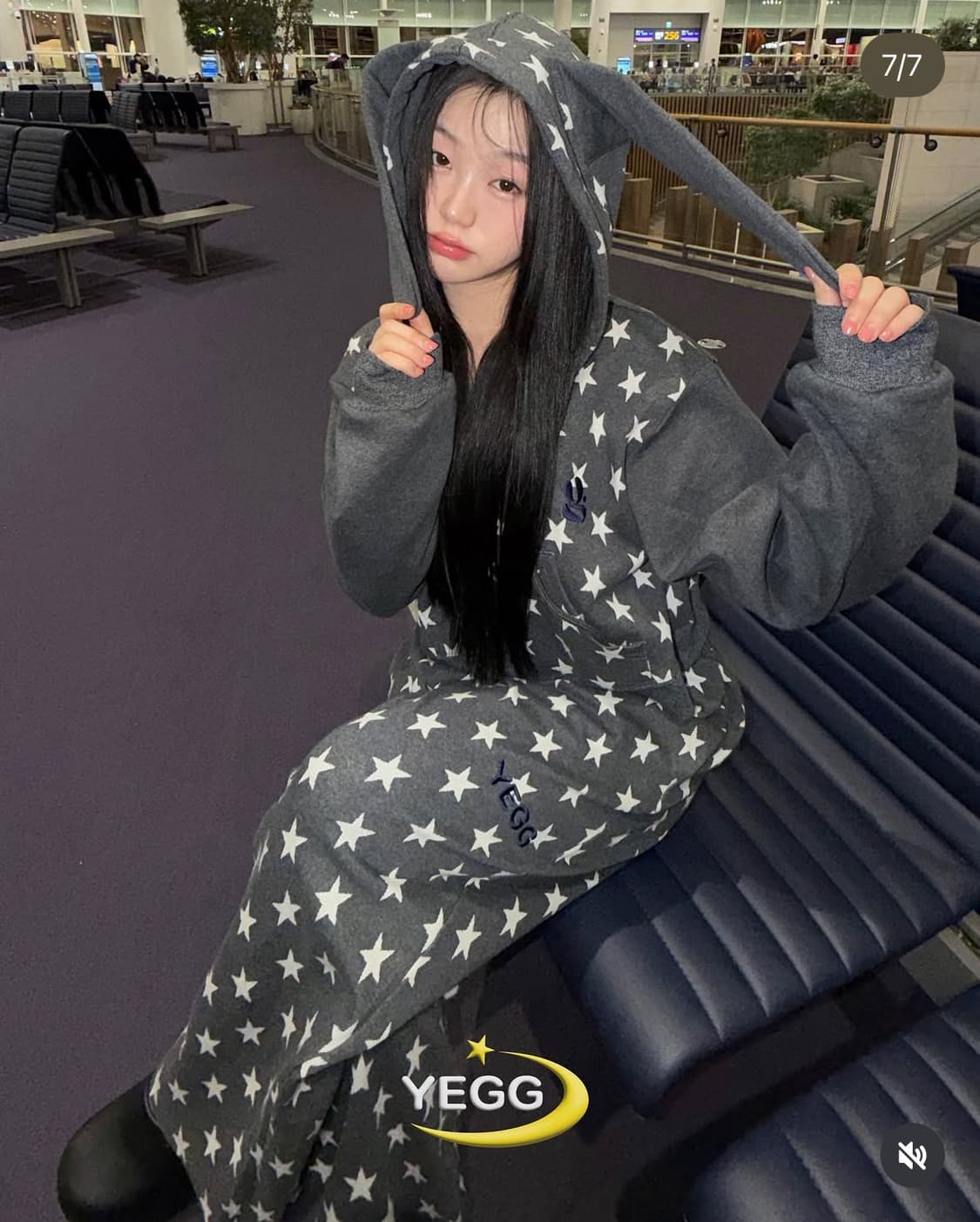 예그 스타 버니 후디 셋업 그레이 트레이닝 셋업 세트 상품이미지1
