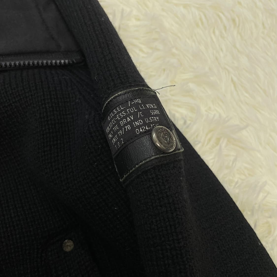 디젤 Diesel 후드 니트 집업 자켓 블랙 상품이미지5