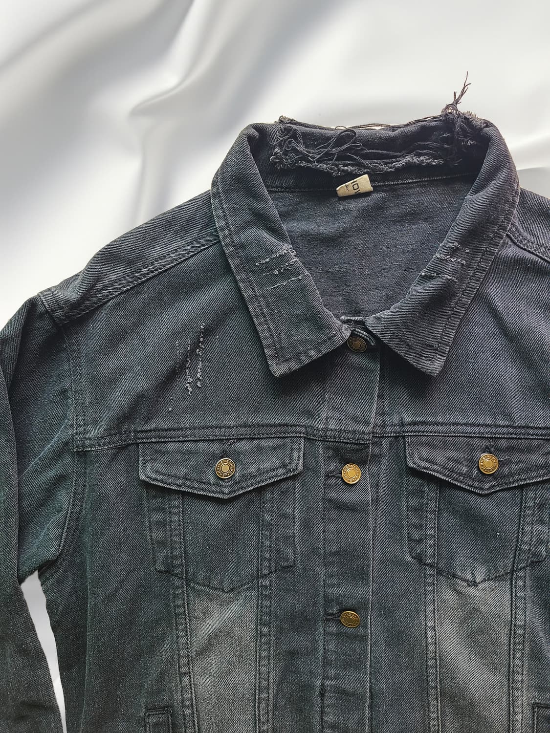 블랙 데님 빈티지 자켓 상품이미지2