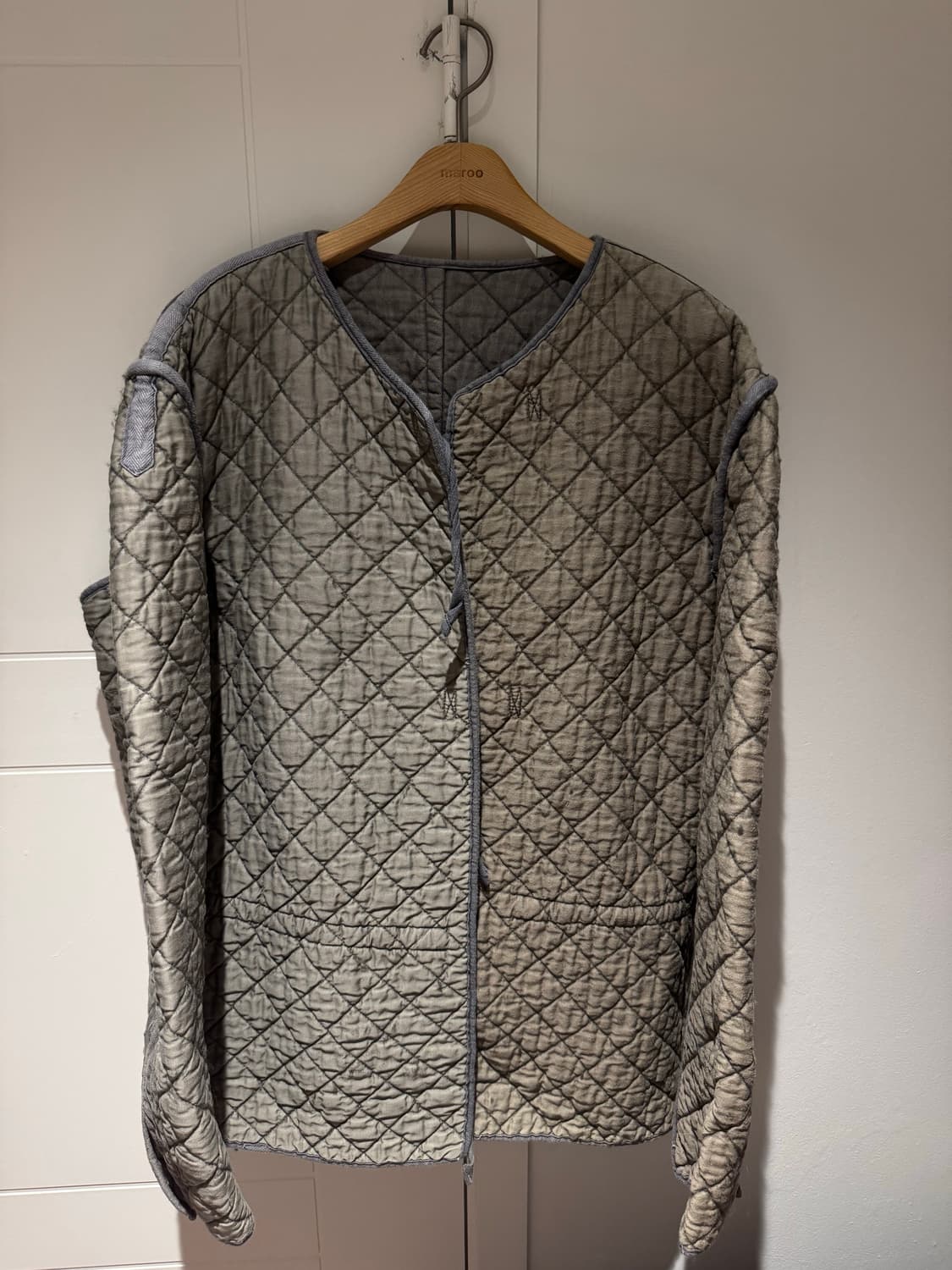 빈티지 누빔자켓 그레이 상품이미지1